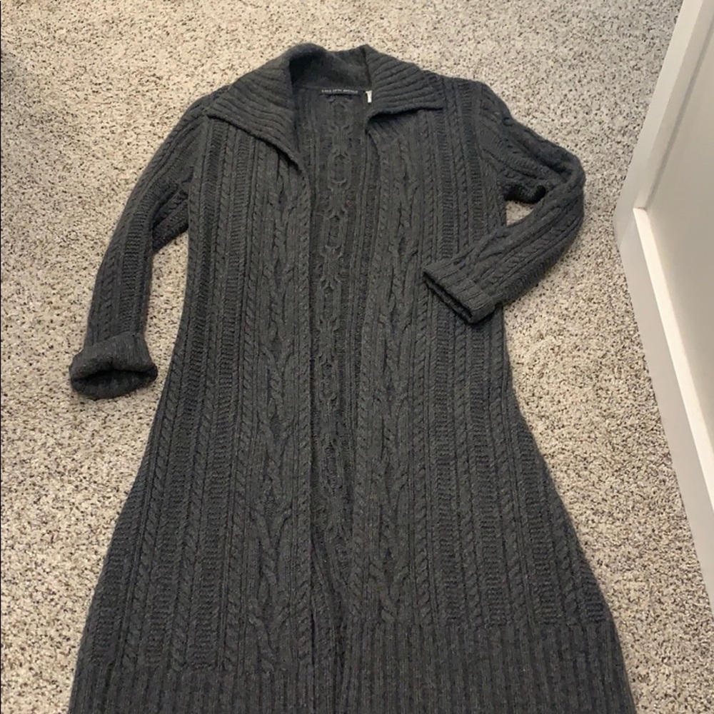 sakes fifth avenue gray cashmere sweater duster